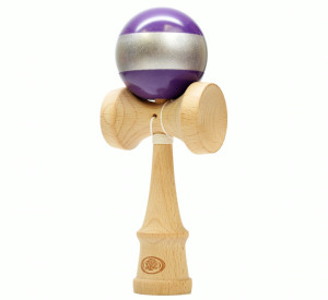 Purple and Metallic Silver Striped Yomega Kendama Pro