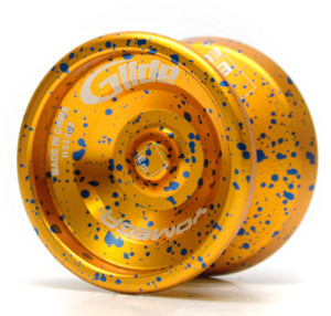 Yellow and Blue Speckled Yomega Glide